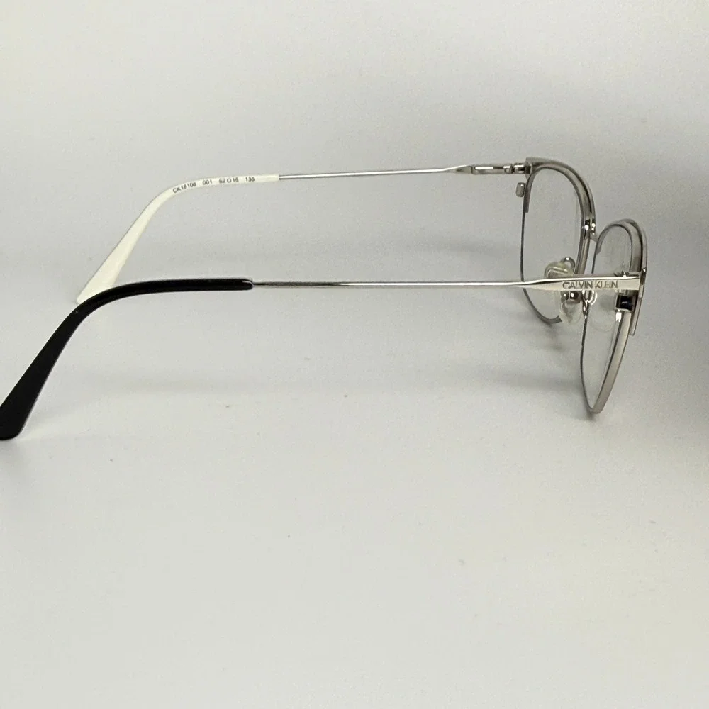 Calvin Klein CK18108 001 Eyeglasses Silver Black Cat‎ Eye Frames 52-15-135 22219